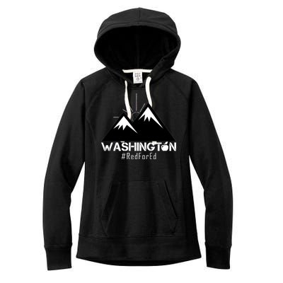 Vintage Red for Ed Washington State Mountains Women's Fleece Hoodie