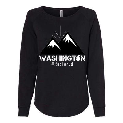 Vintage Red for Ed Washington State Mountains Womens California Wash Sweatshirt