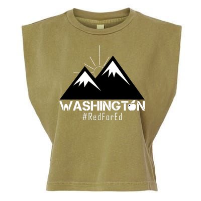 Vintage Red for Ed Washington State Mountains Garment-Dyed Women's Muscle Tee