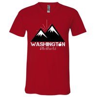 Vintage Red for Ed Washington State Mountains V-Neck T-Shirt