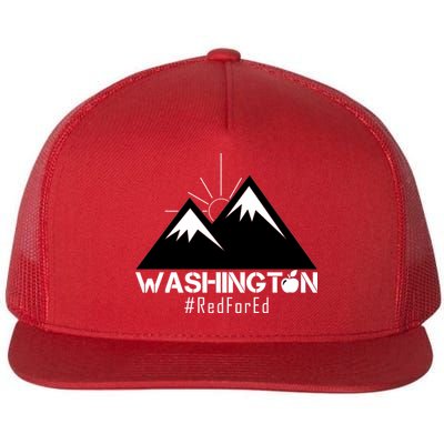 Vintage Red for Ed Washington State Mountains Flatbill Hat