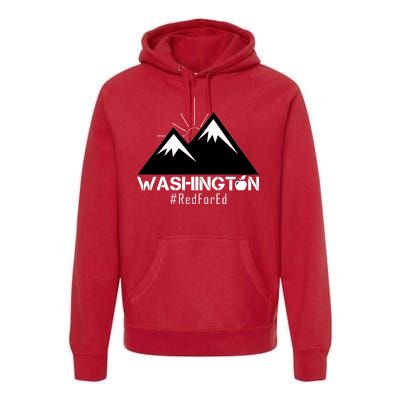 Vintage Red for Ed Washington State Mountains Premium Hoodie