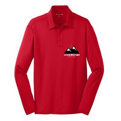 Vintage Red for Ed Washington State Mountains Silk Touch Performance Long Sleeve Polo