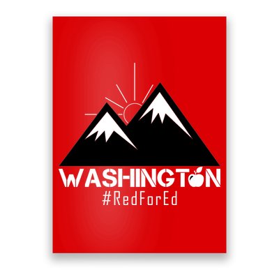Vintage Red for Ed Washington State Mountains Poster