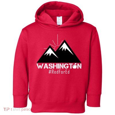 Vintage Red for Ed Washington State Mountains Toddler Hoodie