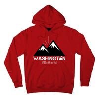 Vintage Red for Ed Washington State Mountains Tall Hoodie