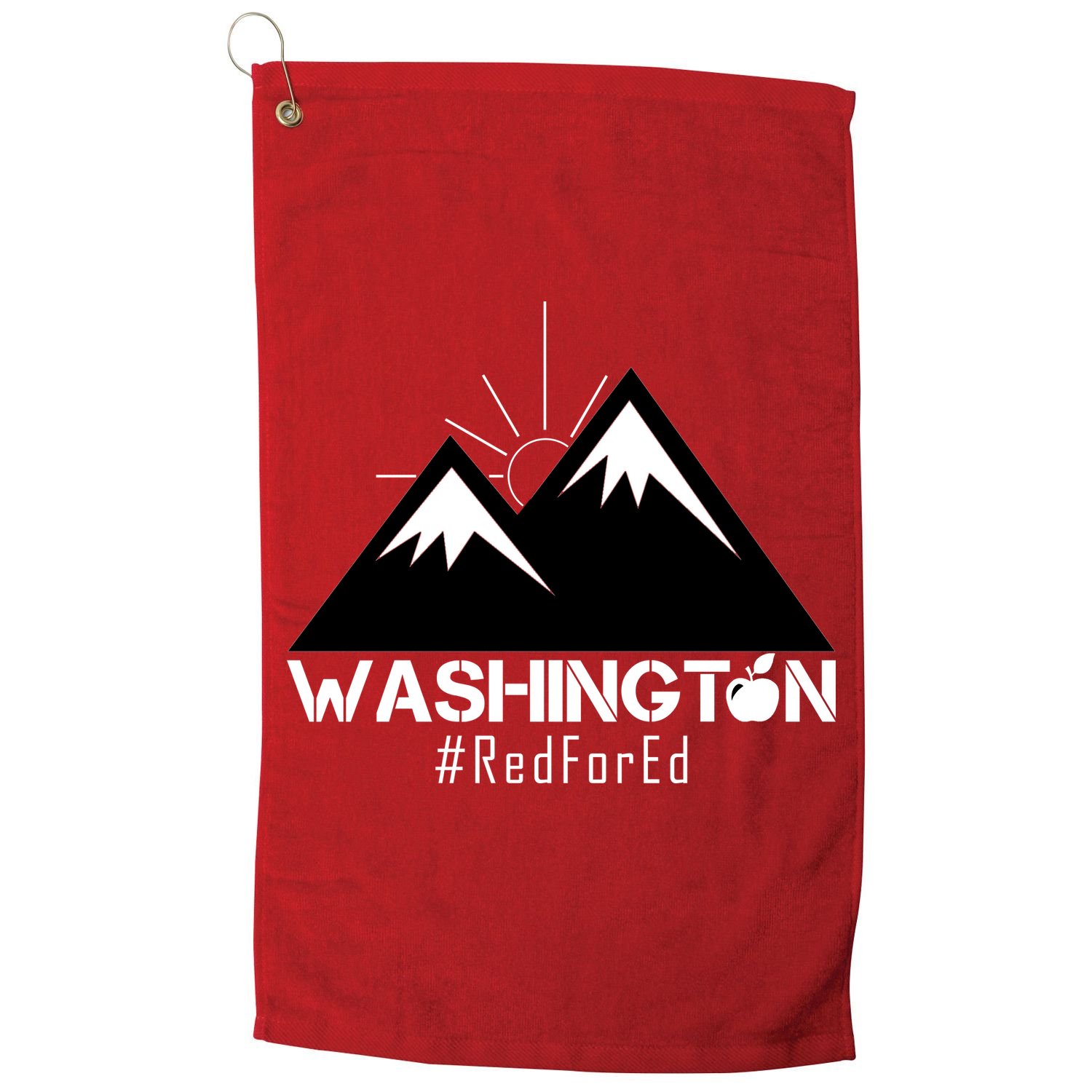 Vintage Red for Ed Washington State Mountains Golf Towel