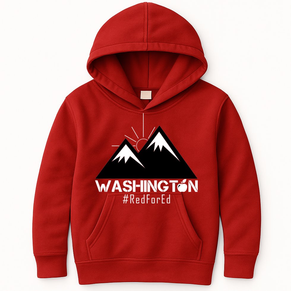 Vintage Red for Ed Washington State Mountains Kids Hoodie