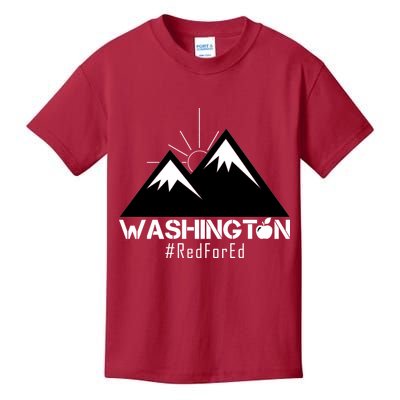 Vintage Red for Ed Washington State Mountains Kids T-Shirt