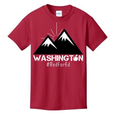 Vintage Red for Ed Washington State Mountains Kids T-Shirt