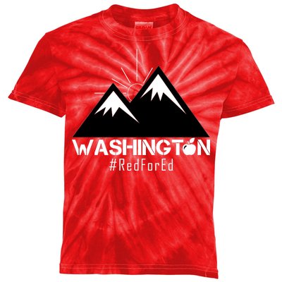 Vintage Red for Ed Washington State Mountains Kids Tie-Dye T-Shirt