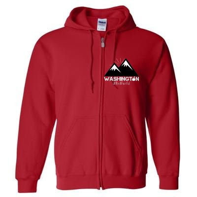 Vintage Red for Ed Washington State Mountains Full Zip Hoodie