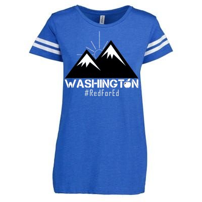 Vintage Red for Ed Washington State Mountains Enza Ladies Jersey Football T-Shirt