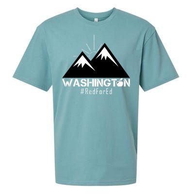 Vintage Red for Ed Washington State Mountains Sueded Cloud Jersey T-Shirt