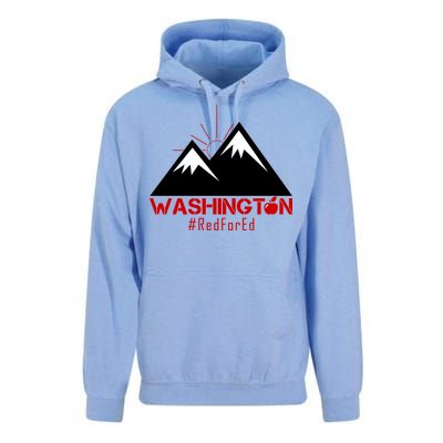 Vintage Red for Ed Washington State Mountains Unisex Surf Hoodie