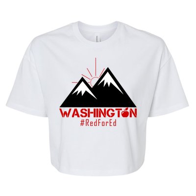 Vintage Red for Ed Washington State Mountains Bella+Canvas Jersey Crop Tee