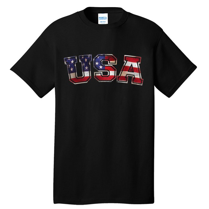 Vintage Red White And Blue USA Logo Tall T-Shirt