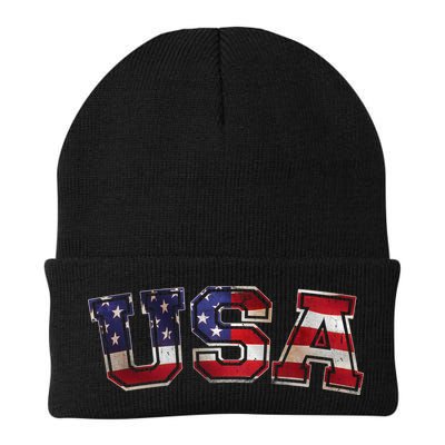 Vintage Red White And Blue USA Logo Beanie