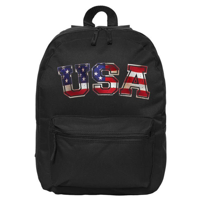 Vintage Red White And Blue USA Logo 16 in Basic Backpack