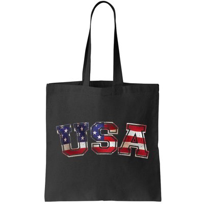 Vintage Red White And Blue USA Logo Tote Bag