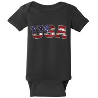 Vintage Red White And Blue USA Logo Baby Bodysuit