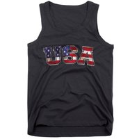 Vintage Red White And Blue USA Logo Tank Top