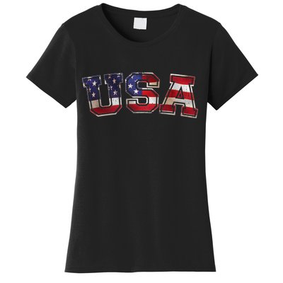 Vintage Red White And Blue USA Logo Women's T-Shirt