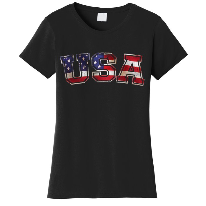 Vintage Red White And Blue USA Logo Women's T-Shirt