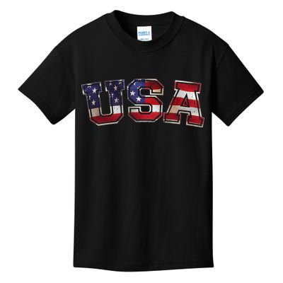 Vintage Red White And Blue USA Logo Kids T-Shirt