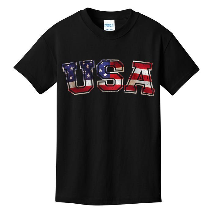 Vintage Red White And Blue USA Logo Kids T-Shirt