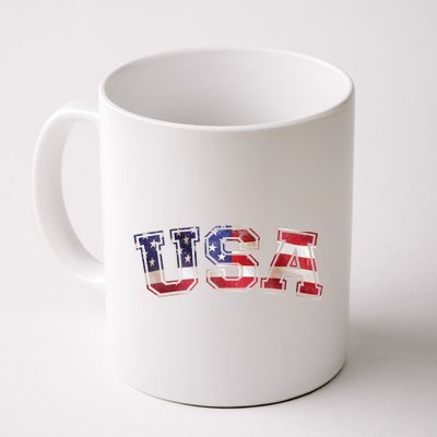 Vintage Red White And Blue USA Logo Coffee Mug