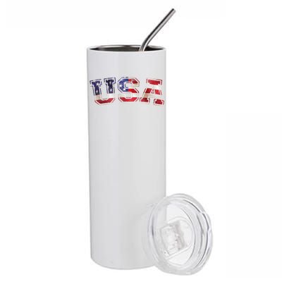 Vintage Red White And Blue USA Logo Stainless Steel Tumbler