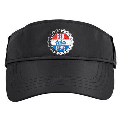 Vintage Red White and Brews Adult Drive Performance Visor