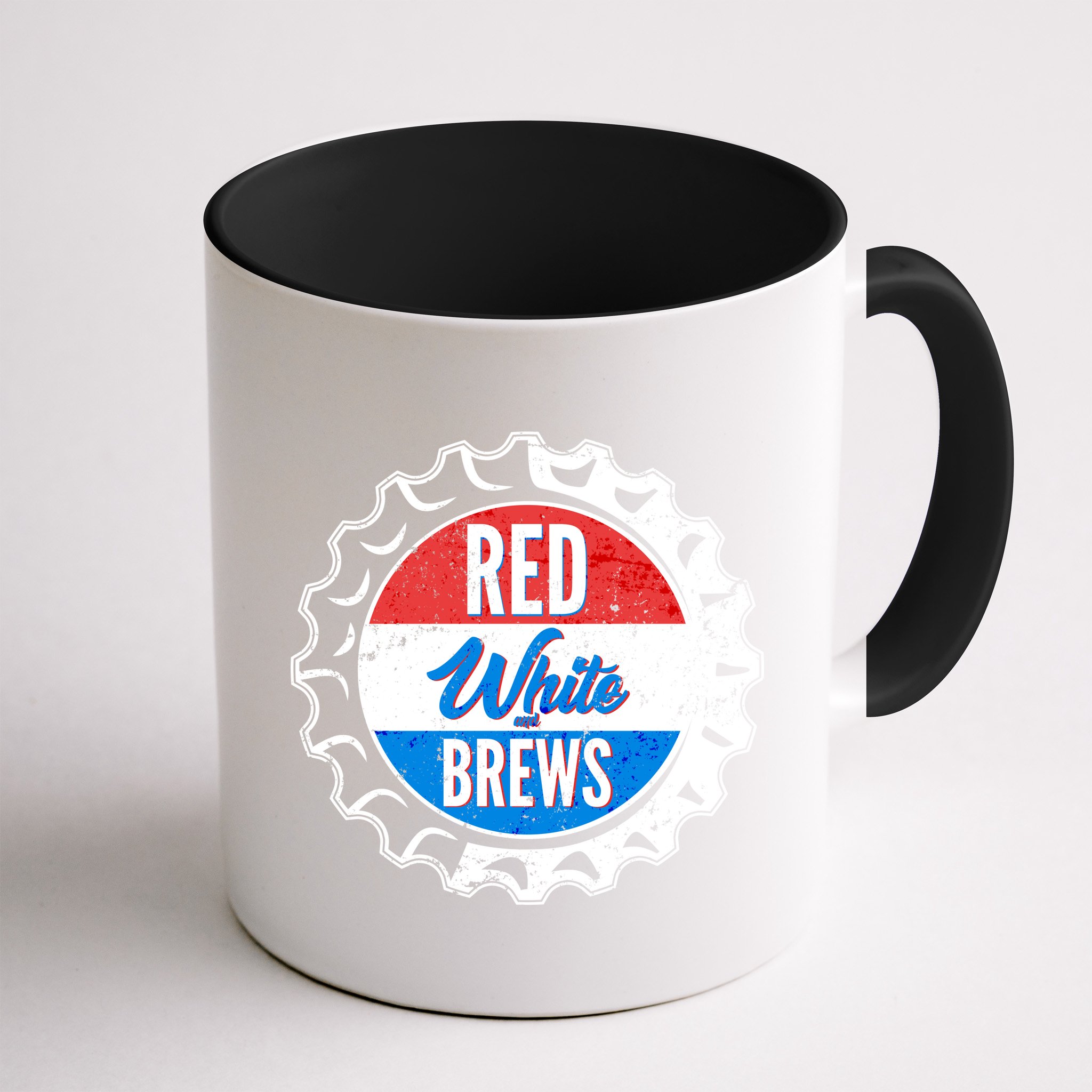 Vintage Red White and Brews Mug