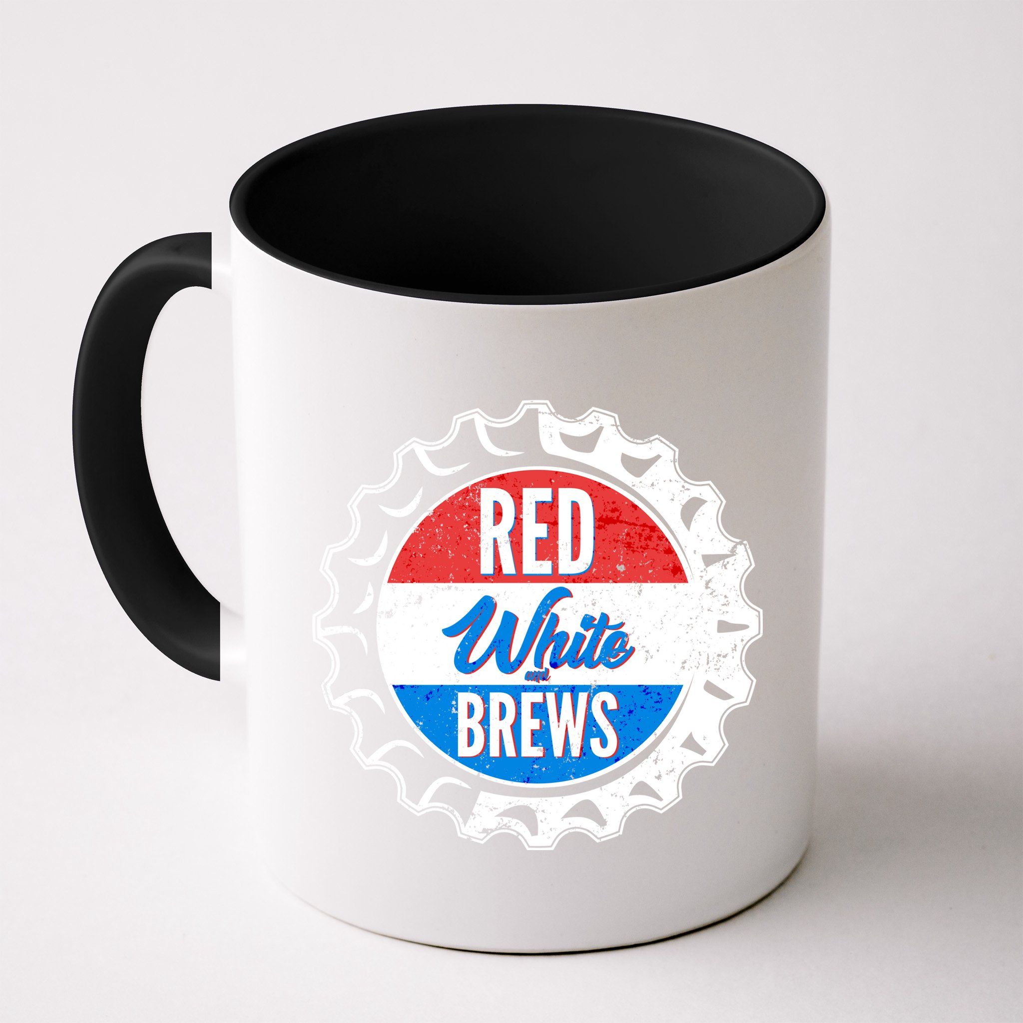 Vintage Red White and Brews Mug