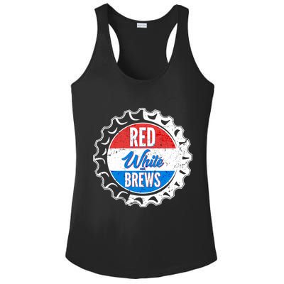 Vintage Red White and Brews Ladies PosiCharge Competitor Racerback Tank