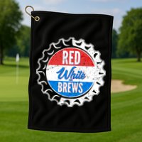 Vintage Red White and Brews Golf Towel