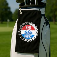 Vintage Red White and Brews Golf Towel