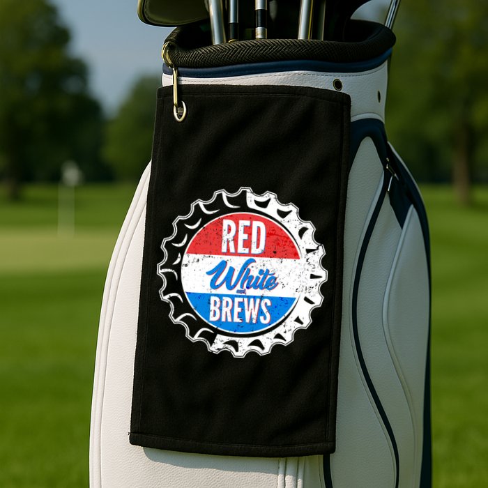 Vintage Red White and Brews Golf Towel