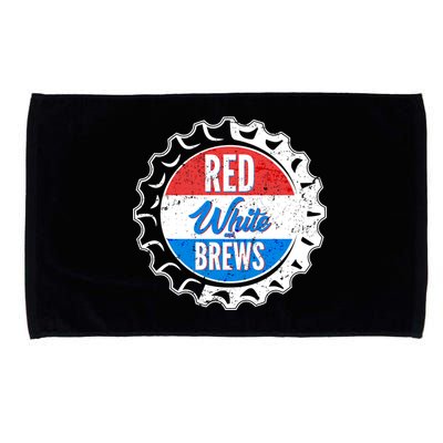 Vintage Red White and Brews Microfiber Hand Towel