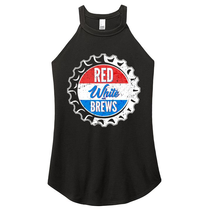 Vintage Red White and Brews Women's Perfect Tri Rocker Tank