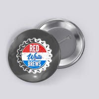 Vintage Red White and Brews Button