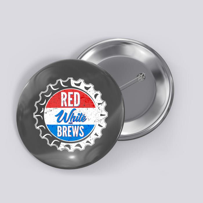 Vintage Red White and Brews Button