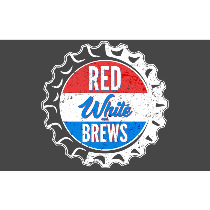 Vintage Red White and Brews Bumper Sticker