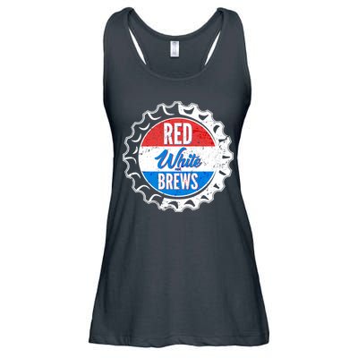 Vintage Red White and Brews Ladies Essential Flowy Tank