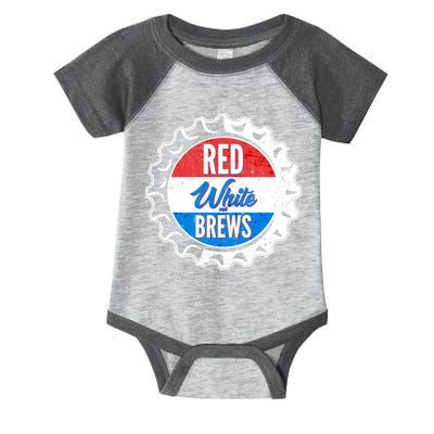 Vintage Red White and Brews Infant Baby Jersey Bodysuit