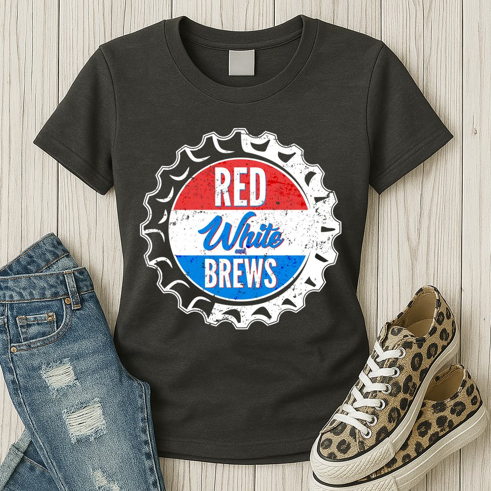 Vintage Red White and Brews Womens T-Shirt
