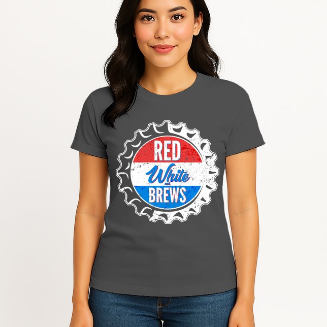 Vintage Red White and Brews Womens T-Shirt
