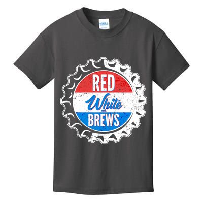 Vintage Red White and Brews Kids T-Shirt