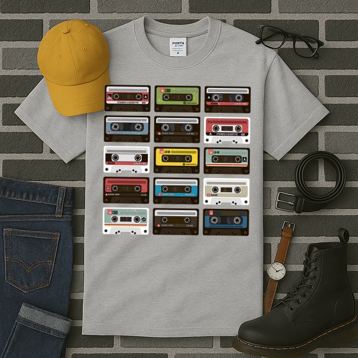 Vintage Retro 80's Cassette Tapes Tall T-Shirt
